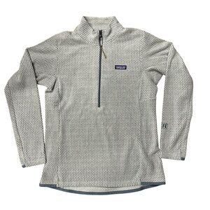 Patagonia Women's Quarter-Zip Printed Fleece Pullover - White/Gray